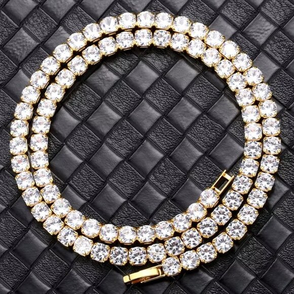 ⭐ Stunning 20" Diamond Infinity Necklace With 5mm Diamonds 18k Gold Pltd ⭐ - Picture 5 of 6